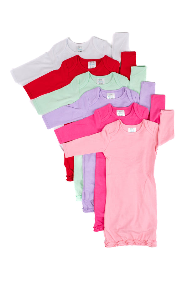 Ruffle Long Sleeve Baby Gown ARB Blanks - Main Image