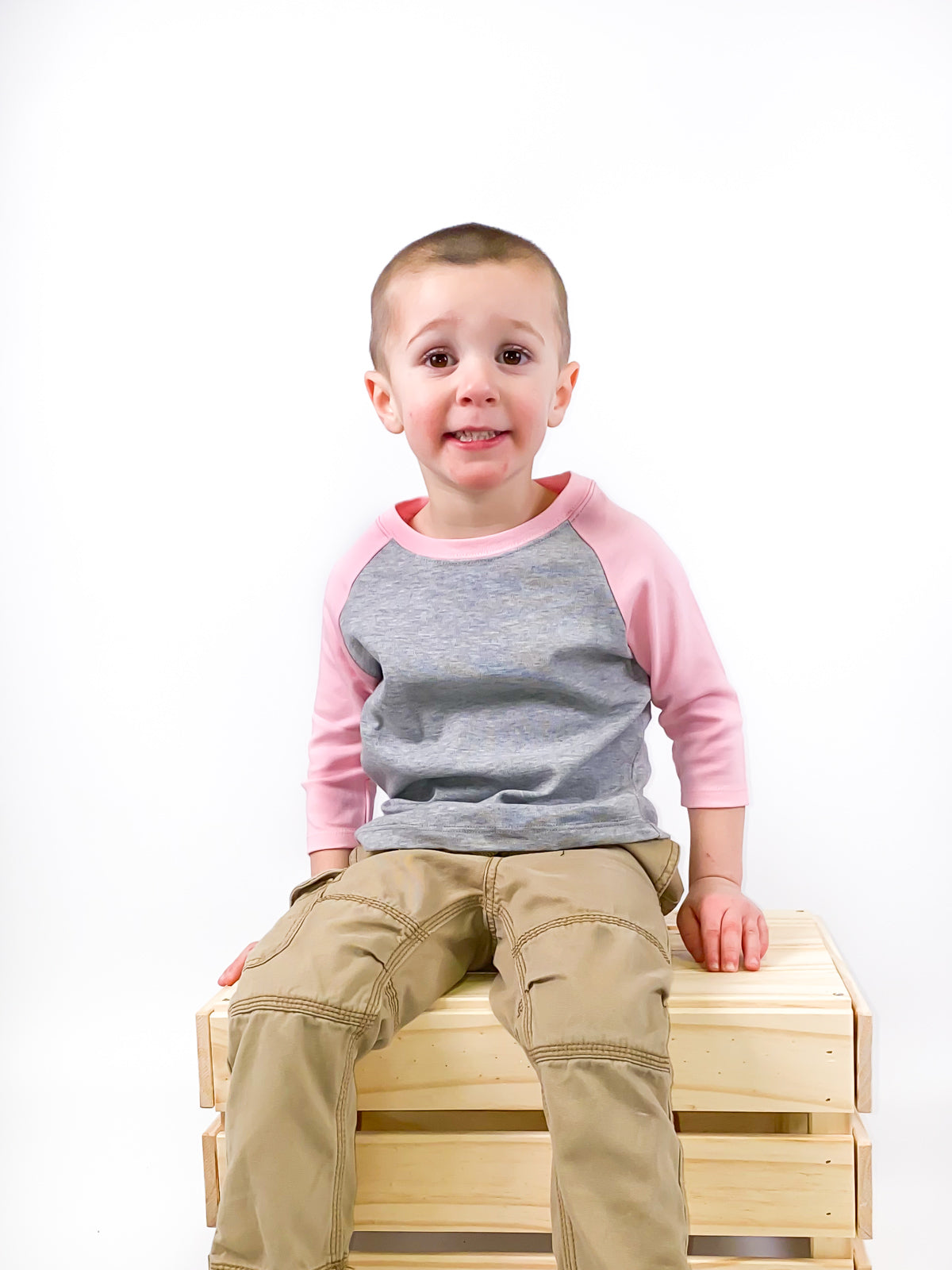 Unisex Raglan Shirt with Grey Body (12M-Toddler)