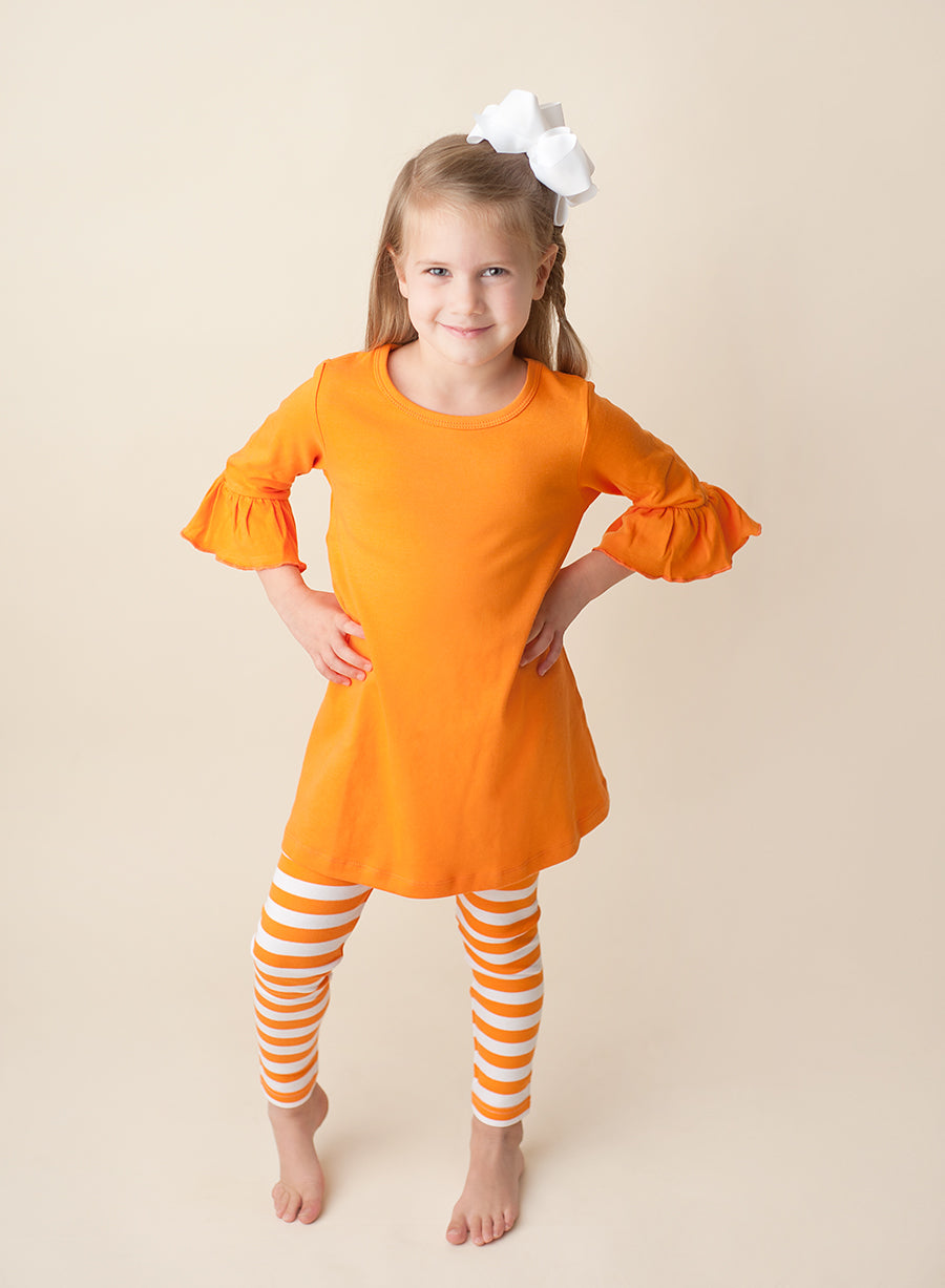 Girl&#39;s Bell Sleeve Tunics and Striped Legging Bundle