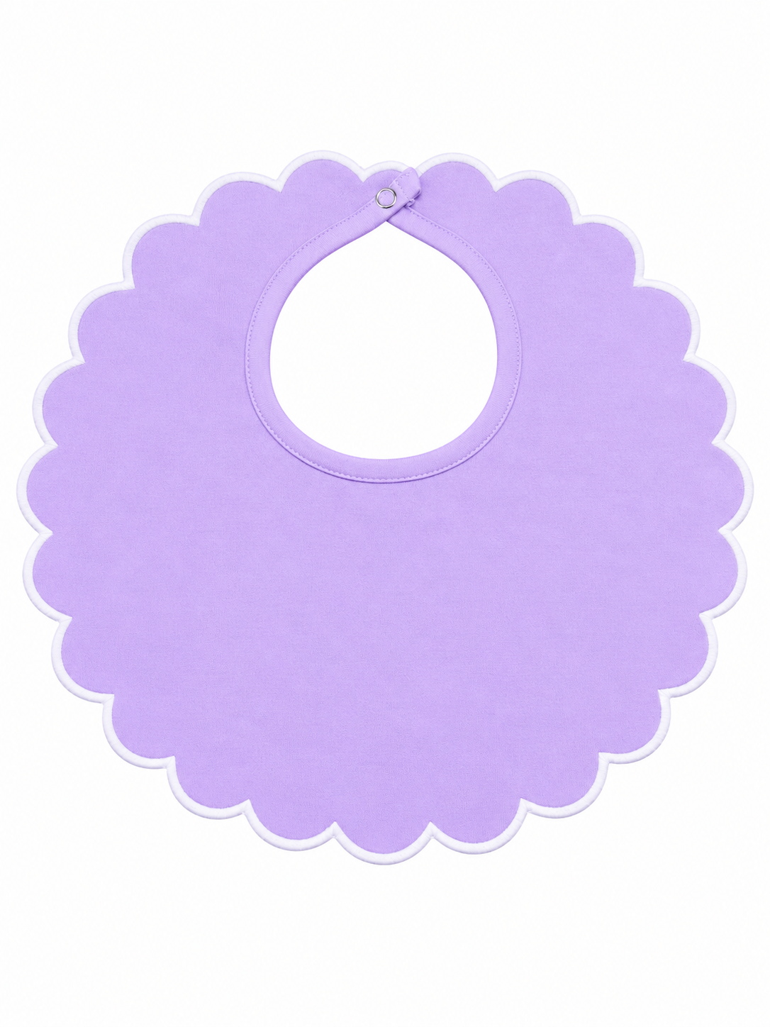 Sweet Scallop Baby Bib -- 100% Cotton Boutique Blank for Embroidery & Monogram | Scalloped Edge | Snap Closure