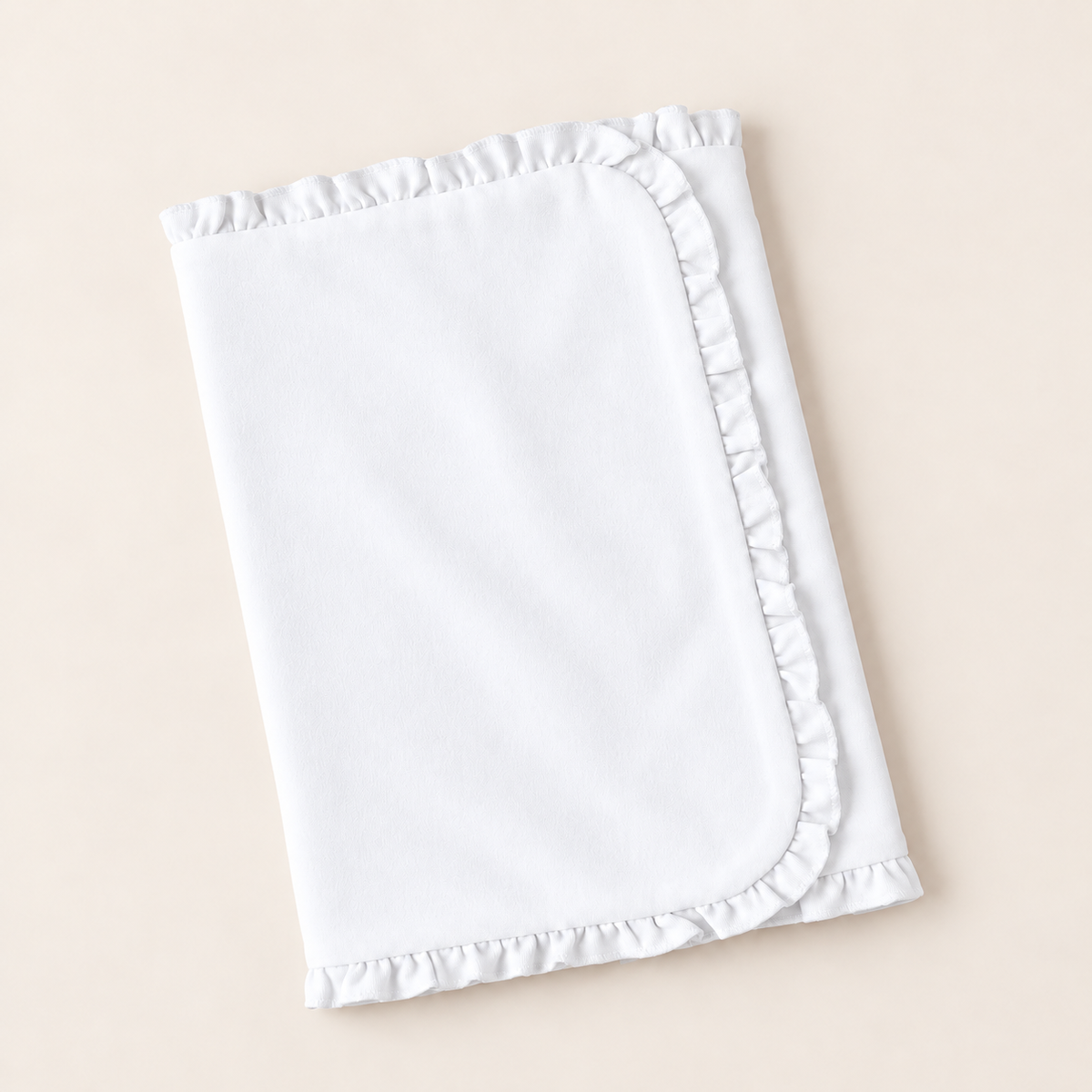 Ruffle Baby Burp Cloth -- Cotton & Chenille Boutique Blank | 7 Colors | Embroidery Ready