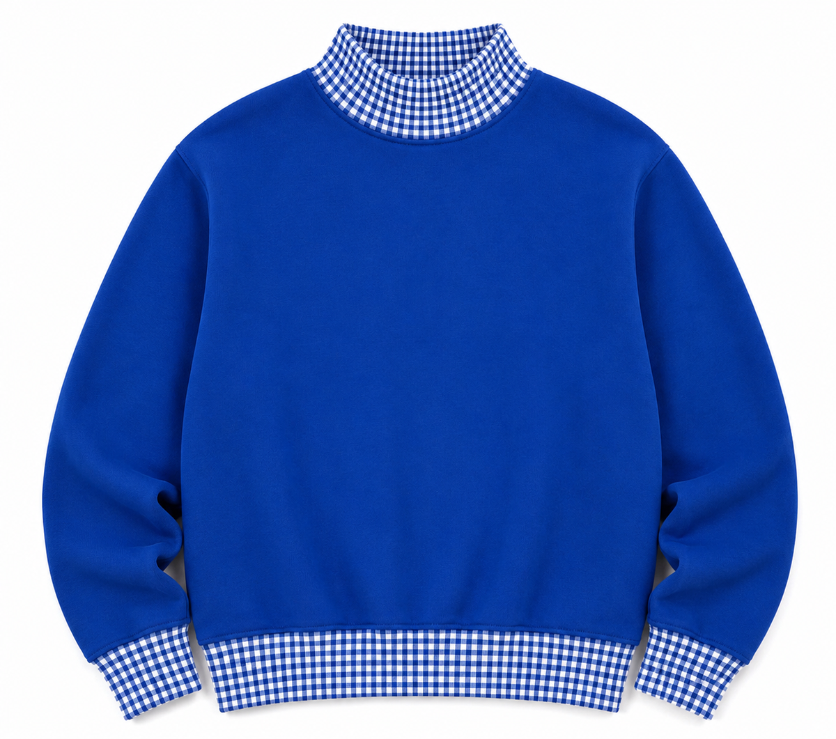 Adult Gingham Mock Neck Sweatshirt | PRE-ORDER  | Embroidery, HTV & DTF Blank