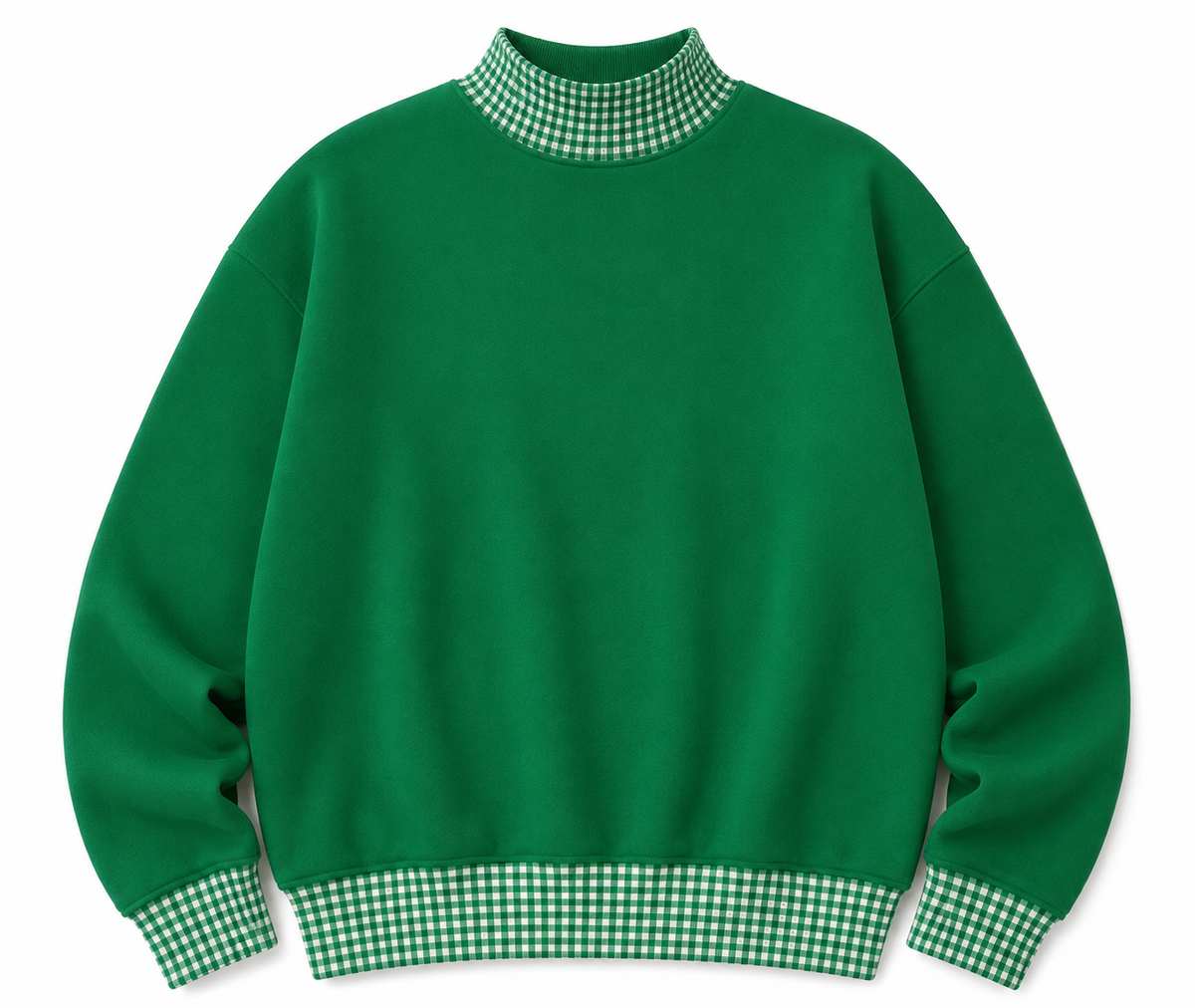 Adult Gingham Mock Neck Sweatshirt | PRE-ORDER  | Embroidery, HTV & DTF Blank