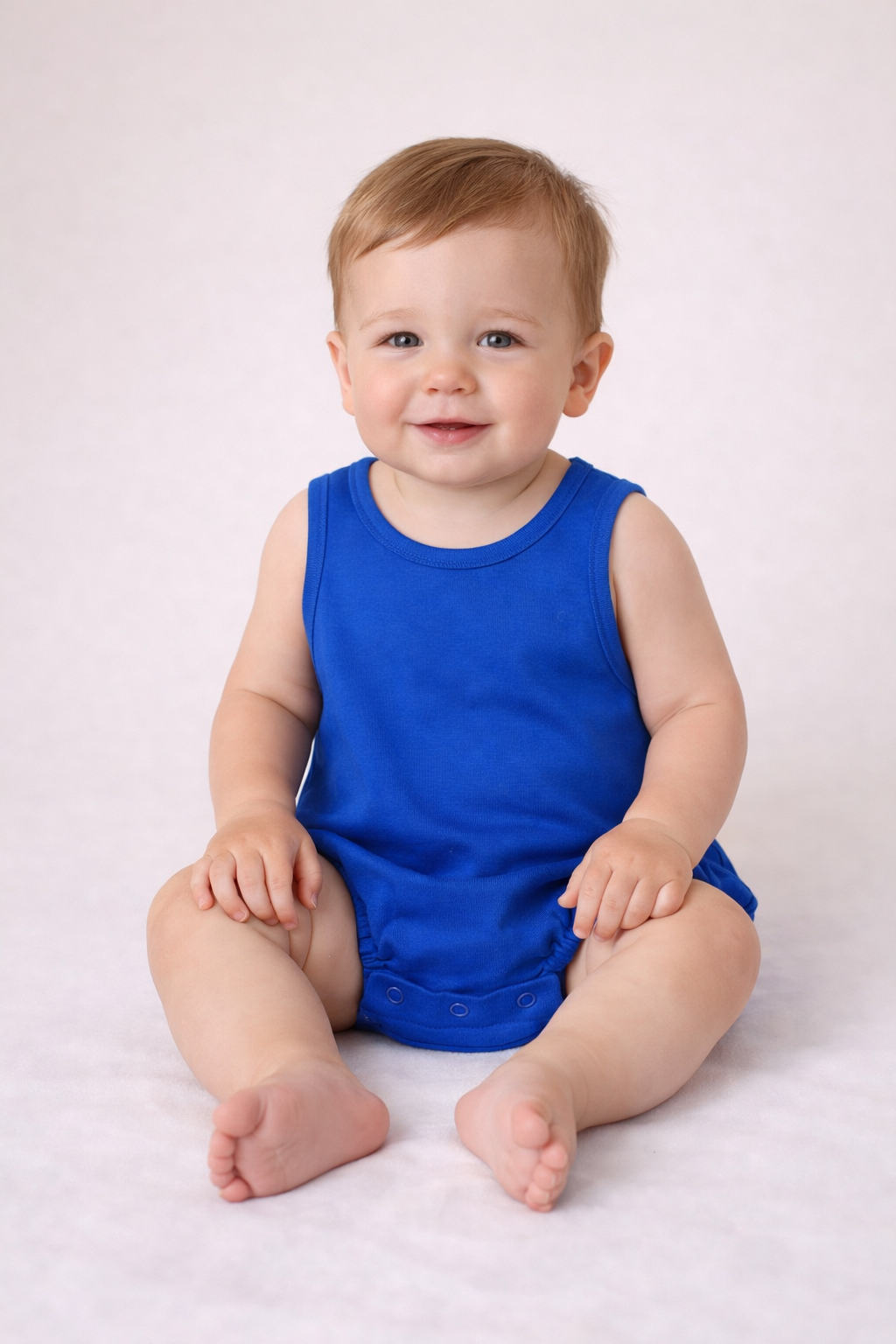 blue cotton baby bubble outfit