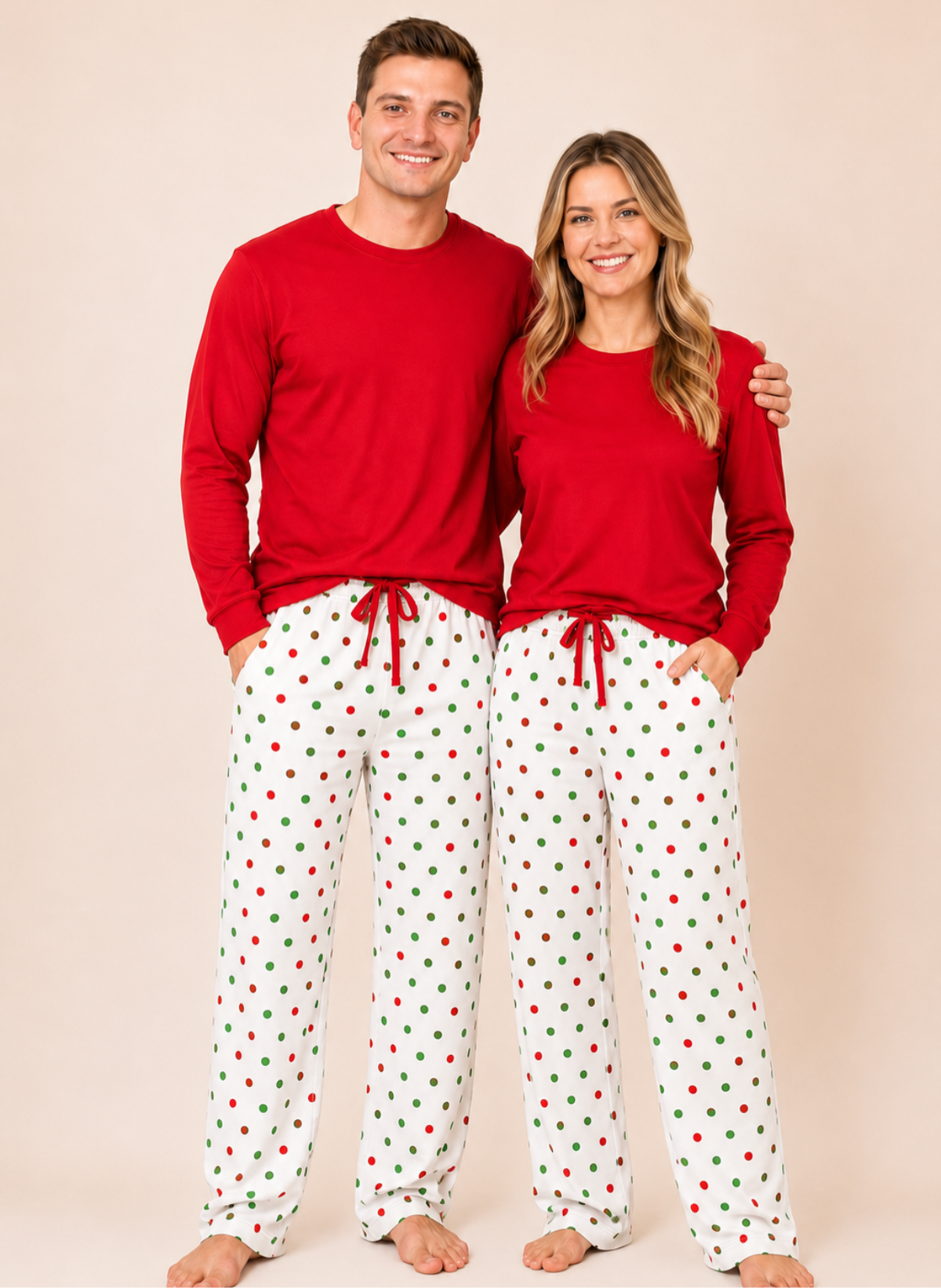 Christmas Adult Pajama Set – PRE-ORDER | Merry Dot, Jolly Stripes & Yuletide Toile | Sizes XS–XXXL