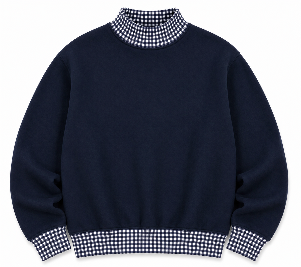 Adult Gingham Mock Neck Sweatshirt | PRE-ORDER  | Embroidery, HTV & DTF Blank
