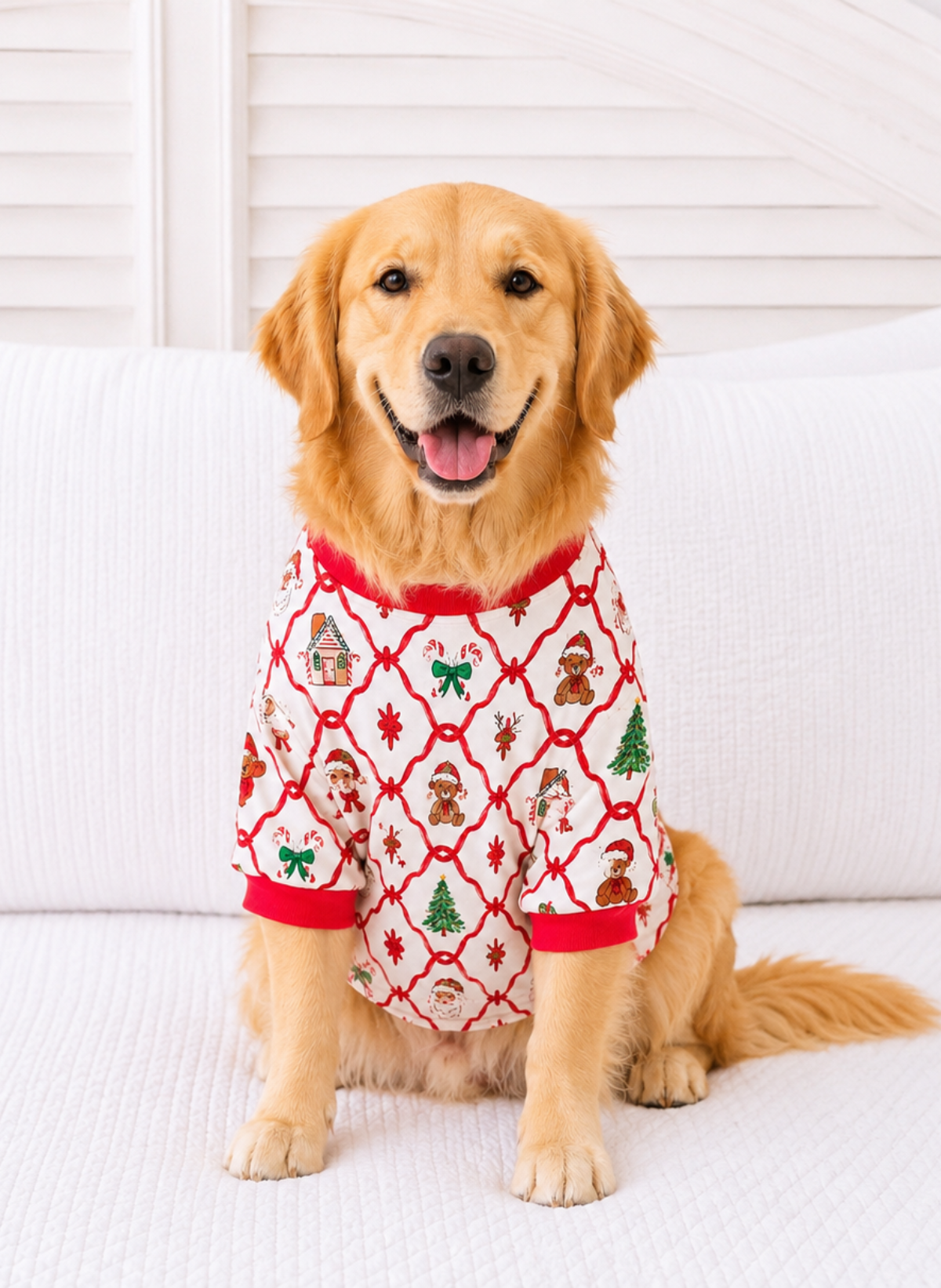 Christmas Dog Pajamas – PRE-ORDER | Merry Dot, Jolly Stripes & Yuletide Toile | Sizes XS–XXXL