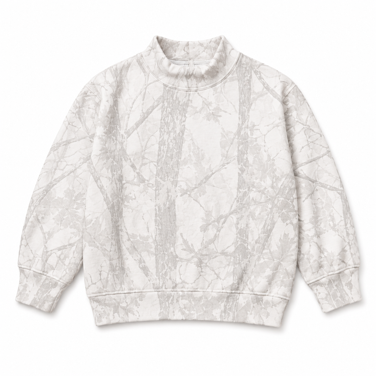 Woodland Camo / White Camo / Gray Leopard Kids Mock Neck Sweatshirt | PREORDER 5