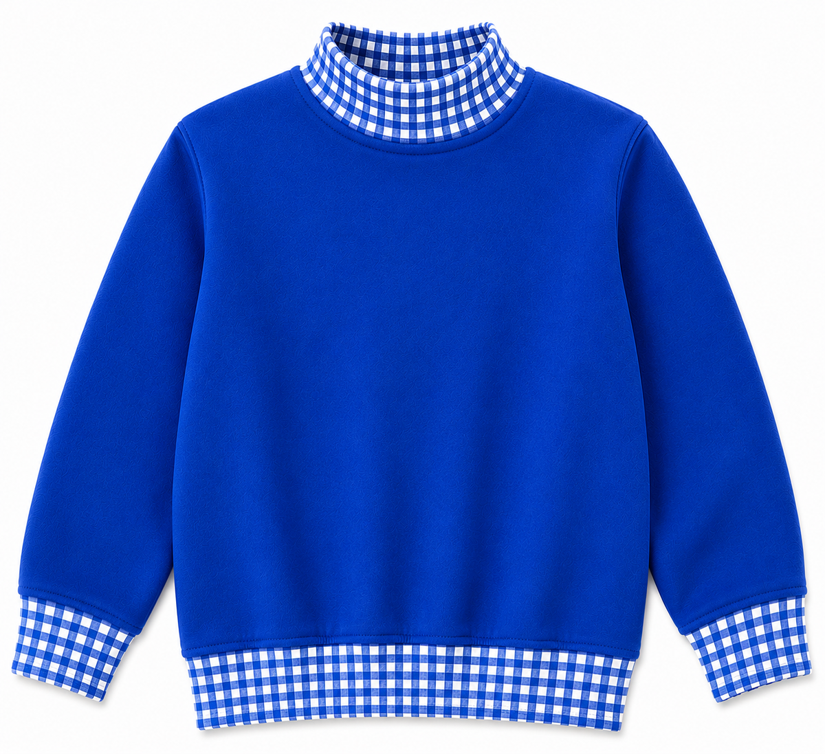 Kids Gingham Mock Neck Sweatshirt | PRE-ORDER| 12M–14Y