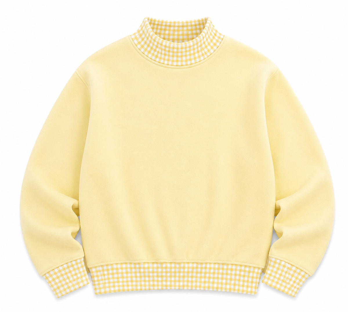 Adult Gingham Mock Neck Sweatshirt | PRE-ORDER  | Embroidery, HTV & DTF Blank