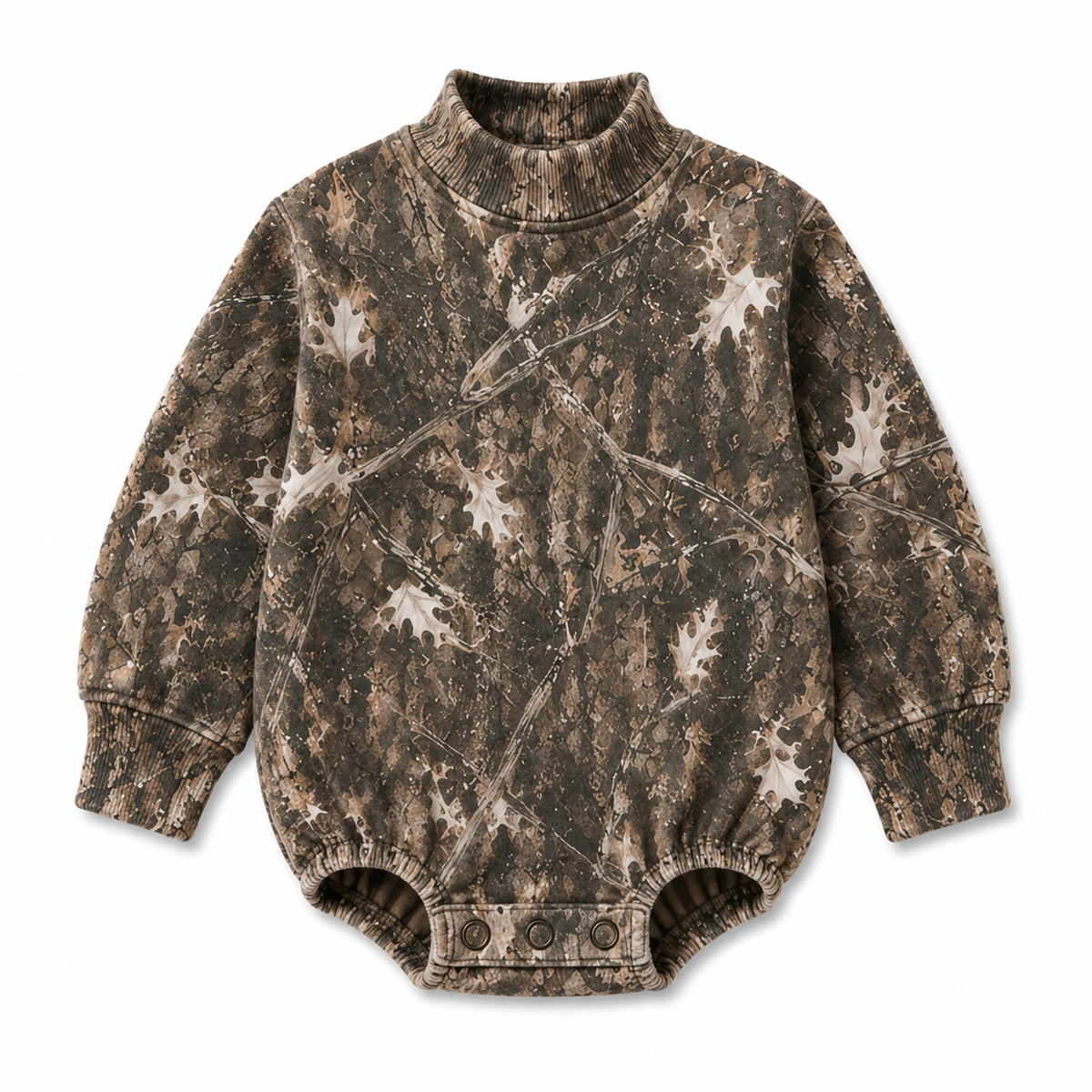 Woodland Camo / White Camo / Gray Leopard Baby Bubble Mock Neck | PREORDER 5