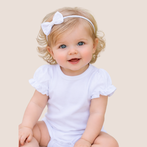 ARB Outlet | Short Sleeve Ruffle Baby Bodysuit – Cotton Blank for Embroidery