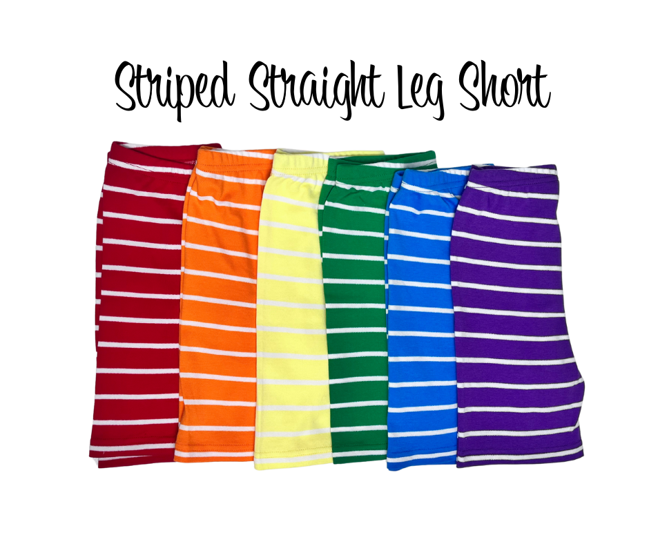 Summer  STRIPED Straight Leg Short