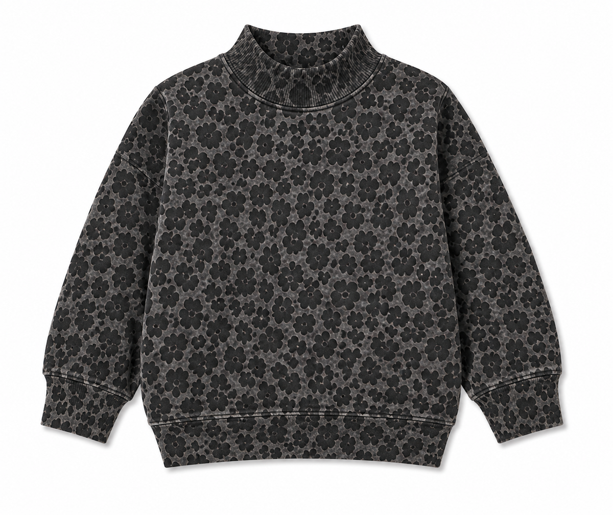 Woodland Camo / White Camo / Gray Leopard Kids Mock Neck Sweatshirt | PREORDER 5