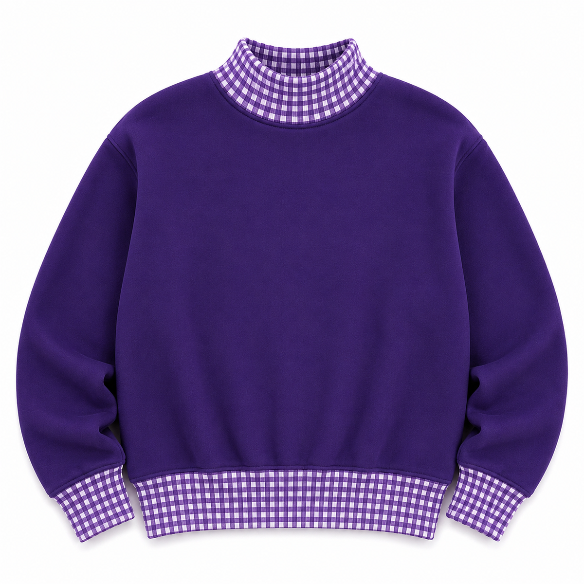 Adult Gingham Mock Neck Sweatshirt | PRE-ORDER  | Embroidery, HTV & DTF Blank