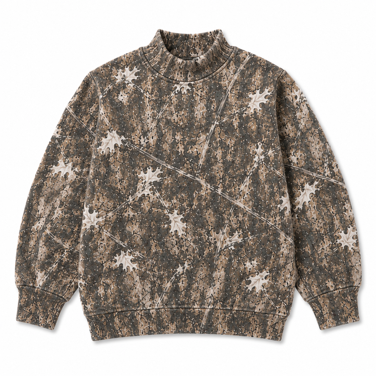 Woodland Camo / White Camo / Gray Leopard Adult Mock Neck Sweatshirt | PREORDER 5