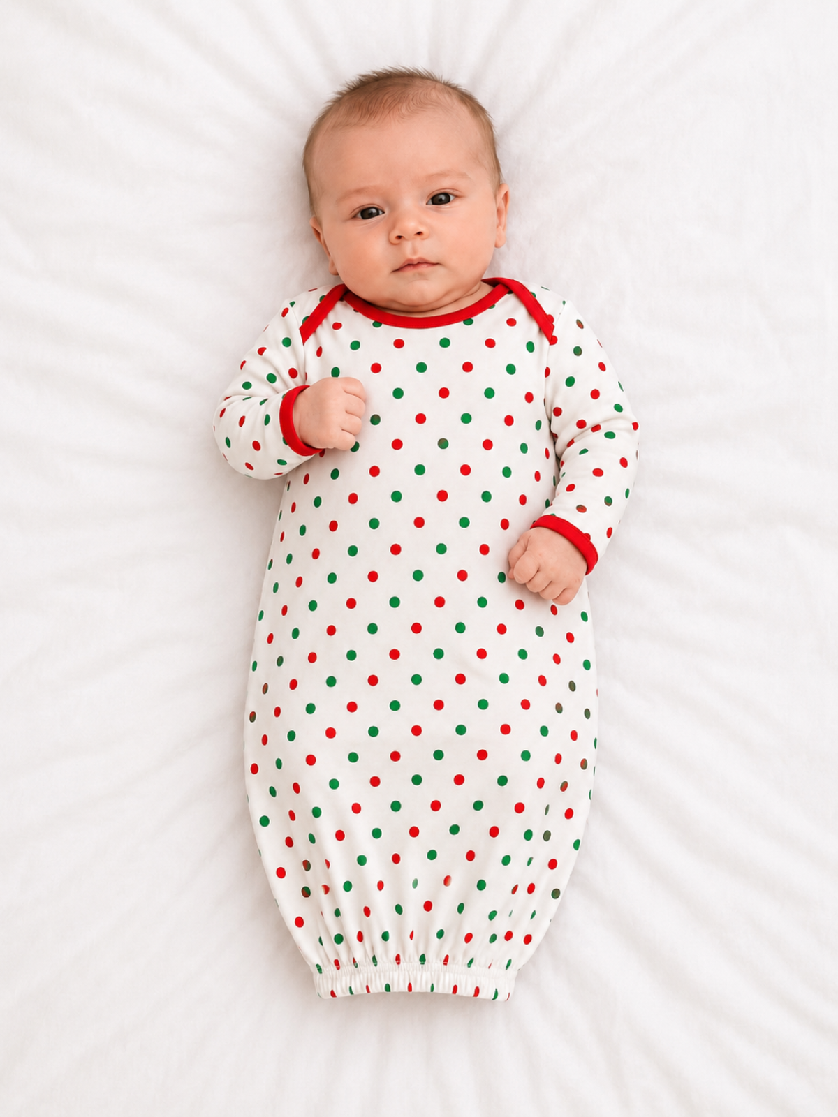 Christmas Baby Gown – PRE-ORDER | Merry Dot, Jolly Stripes & Yuletide Toile | Size 0–3M
