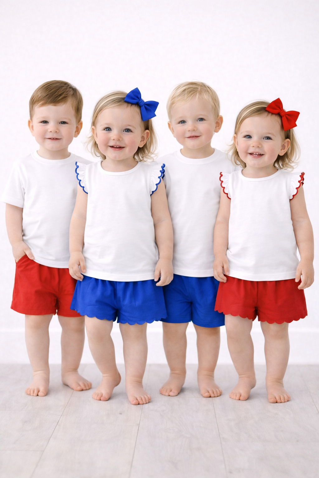 Scallop Angel Sleeve Shorts Set