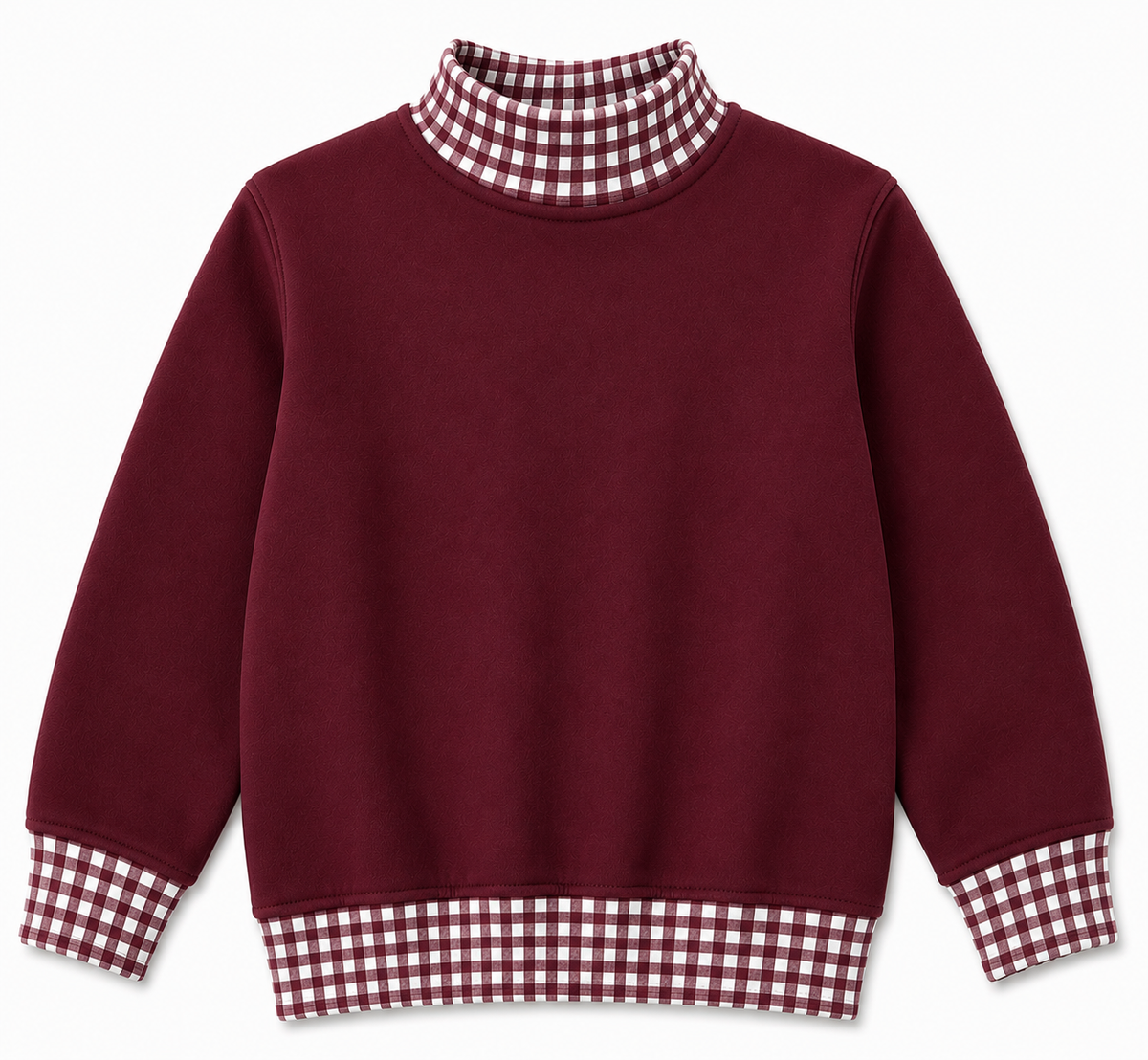 Kids Gingham Mock Neck Sweatshirt | PRE-ORDER| 12M–14Y