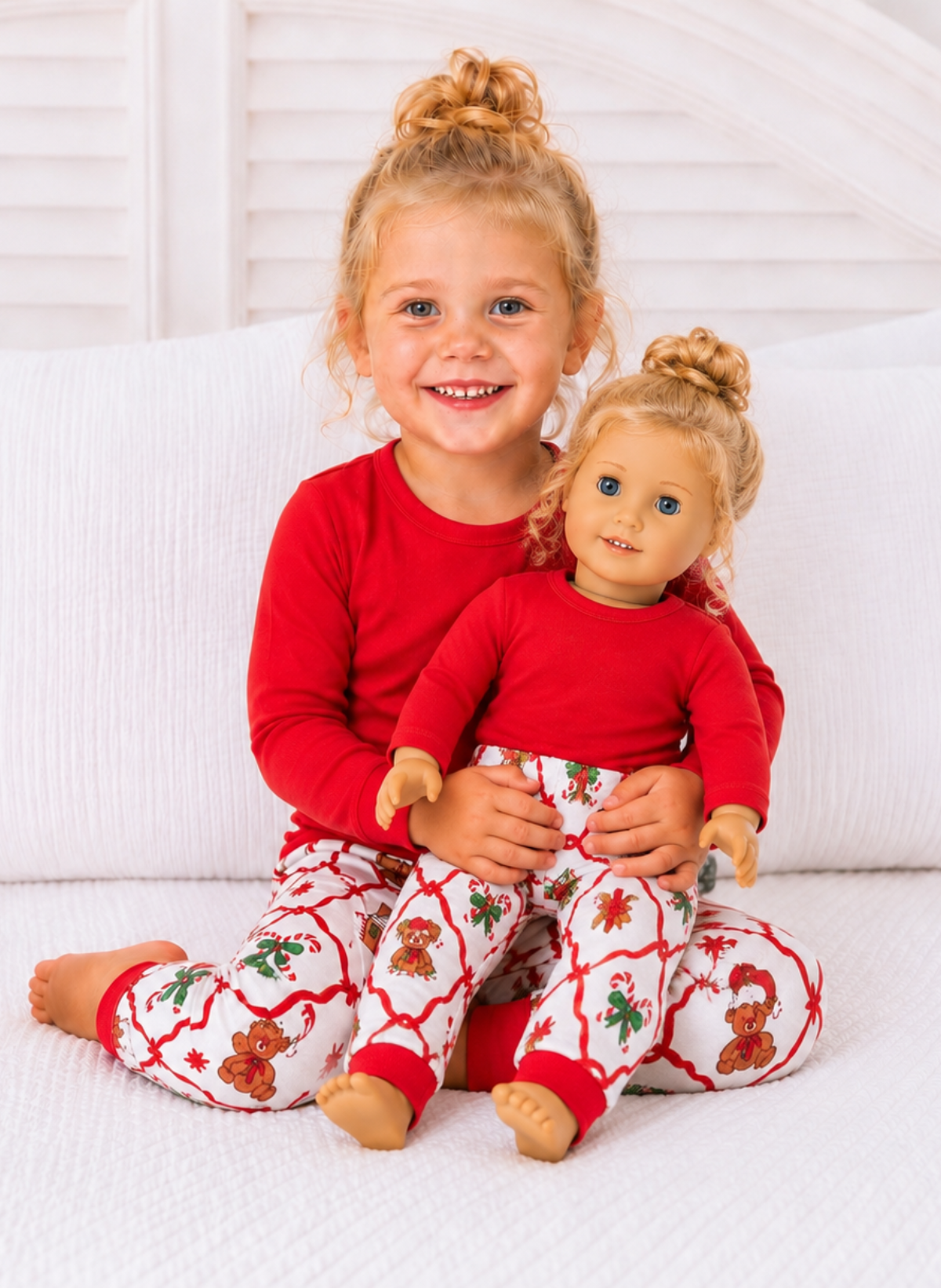 Christmas 18" Doll Pajama Set – PRE-ORDER | Merry Dot, Jolly Stripes & Yuletide Toile