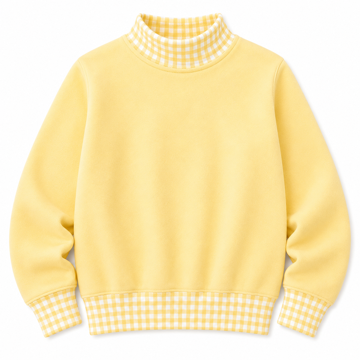 Kids Gingham Mock Neck Sweatshirt | PRE-ORDER| 12M–14Y