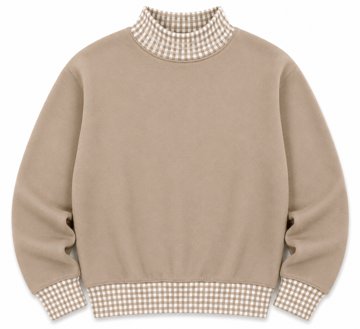 Adult Gingham Mock Neck Sweatshirt | PRE-ORDER  | Embroidery, HTV & DTF Blank