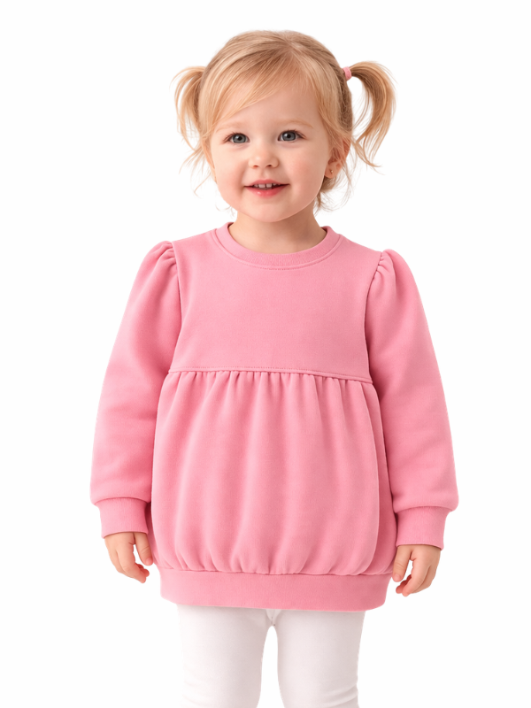 Bubble Sweatshirt – Girly Puff Sleeve | Kids Cotton Sweatshirt Blank