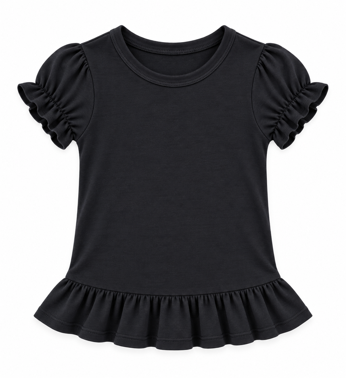 Girl's Short Sleeve Ruffle Shirt | Cotton Boutique Top 12M–12 Youth