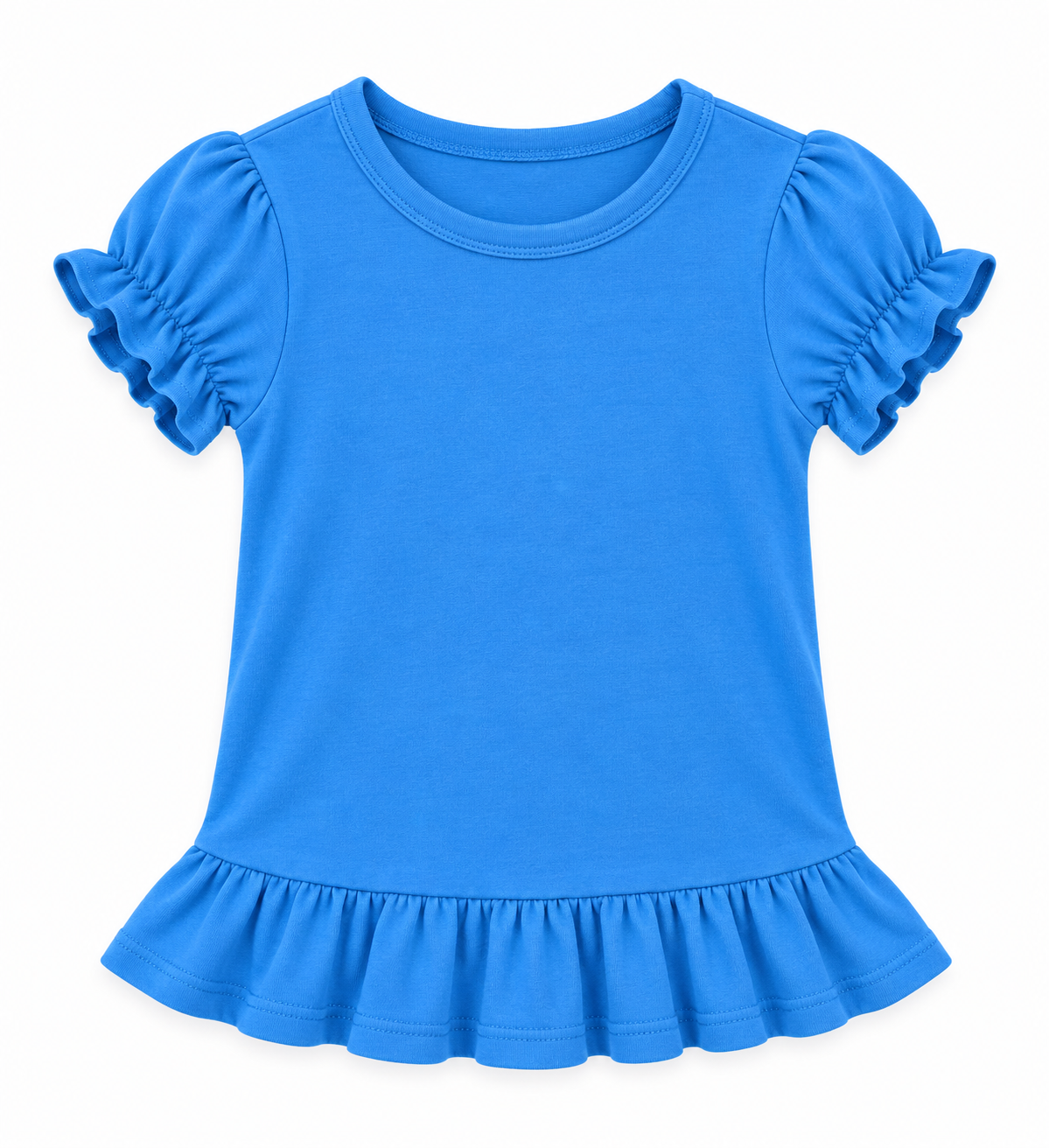Girl's Short Sleeve Ruffle Shirt | Cotton Boutique Top 12M–12 Youth