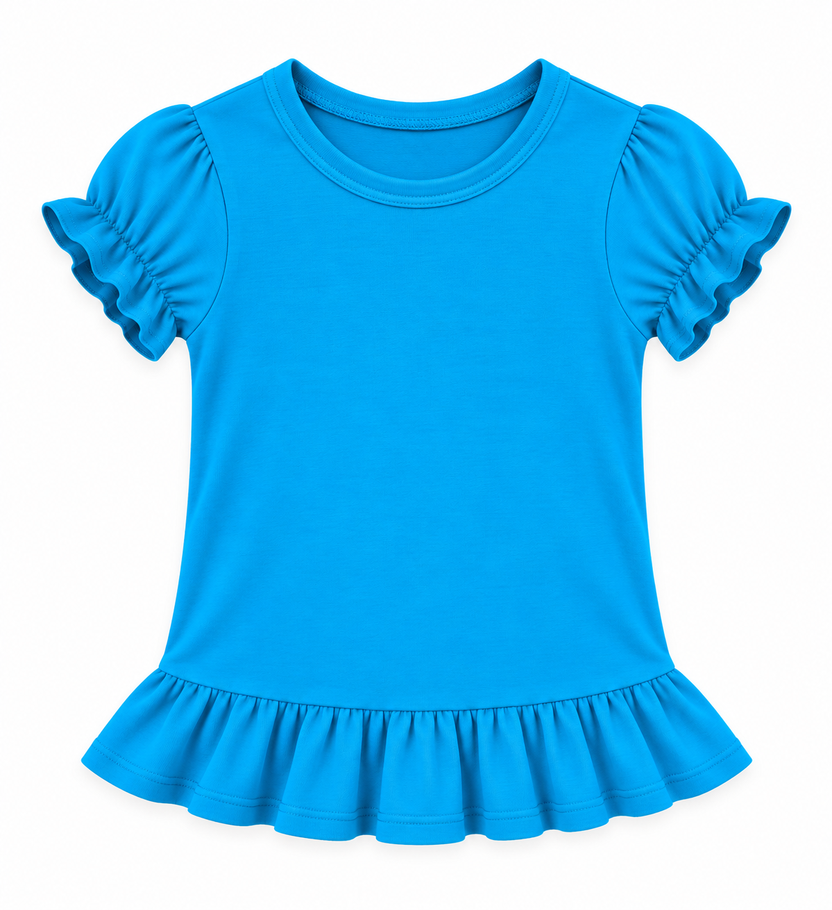 Girl's Short Sleeve Ruffle Shirt | Cotton Boutique Top 12M–12 Youth