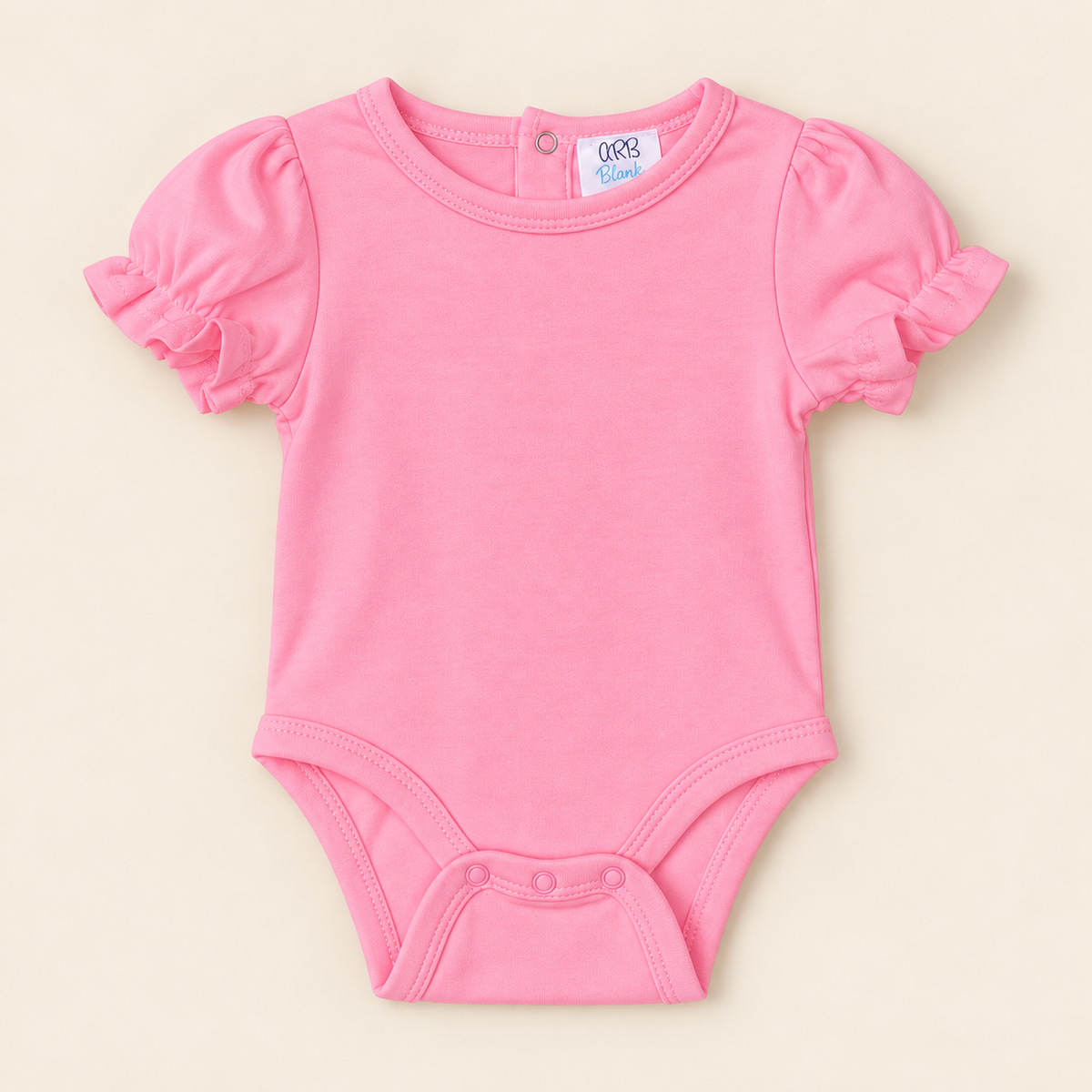 Short Sleeve Ruffle Baby Bodysuit – Cotton Blank for Embroidery & Boutique | 5 Colors | Newborn–18M