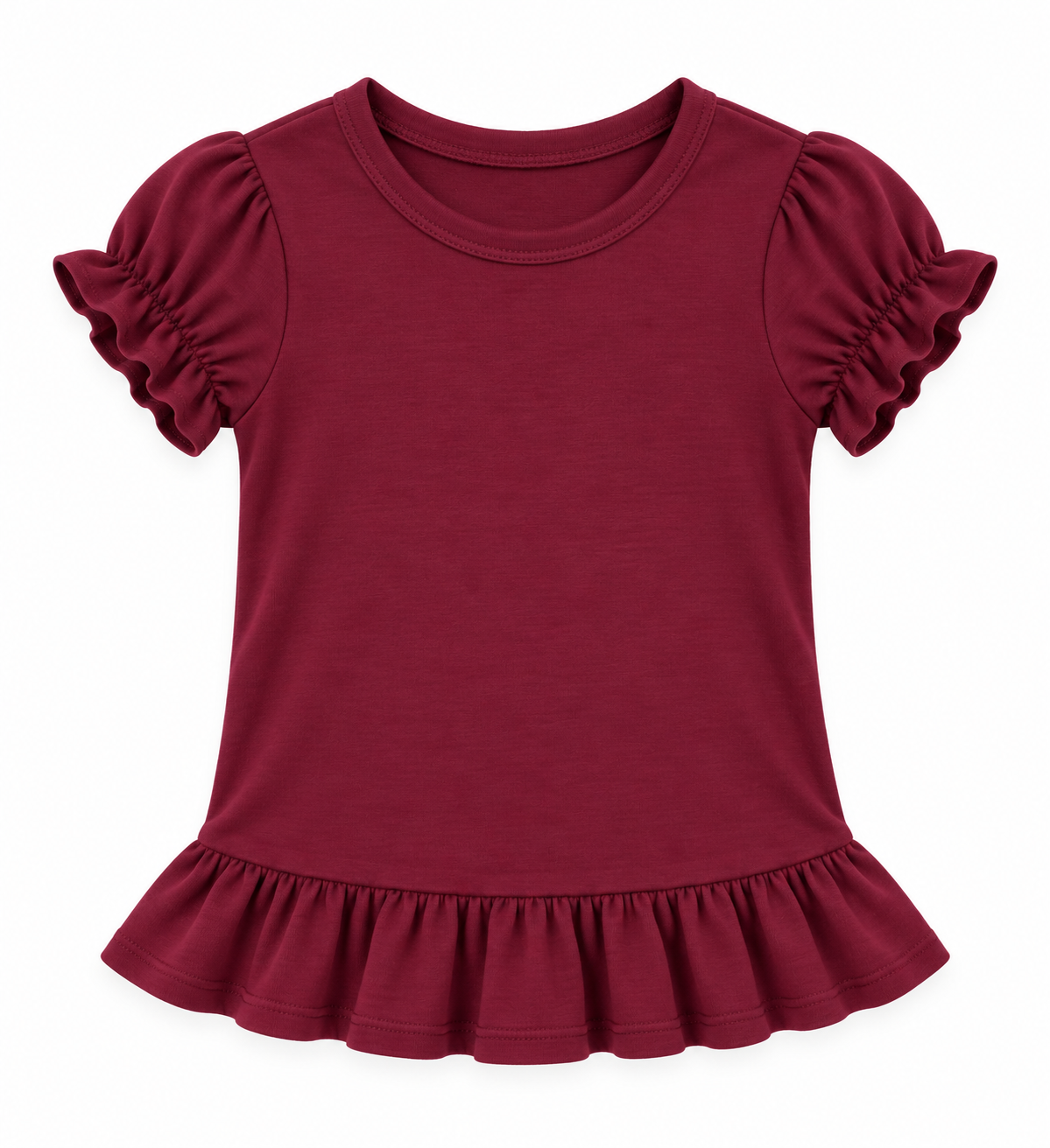 Girl's Short Sleeve Ruffle Shirt | Cotton Boutique Top 12M–12 Youth