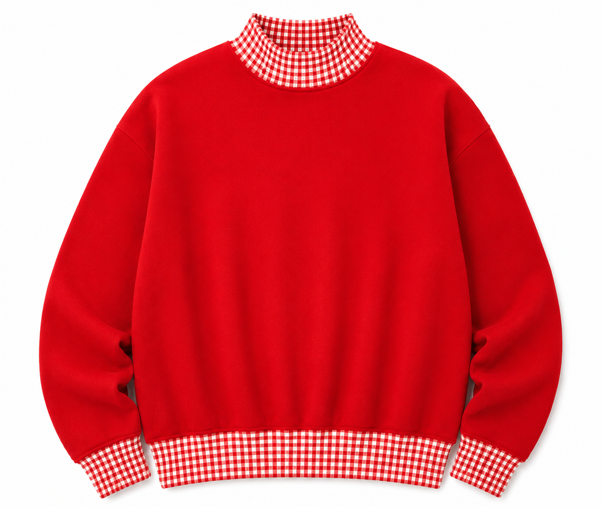 Adult Gingham Mock Neck Sweatshirt | PRE-ORDER  | Embroidery, HTV & DTF Blank