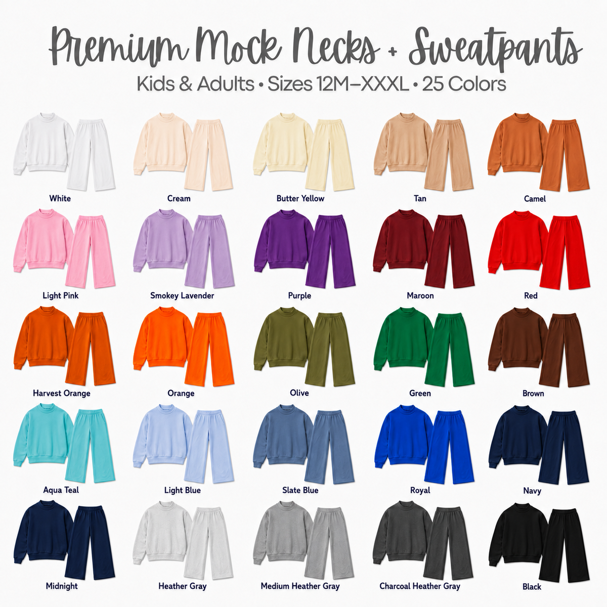 Adult Premium Cotton Sweatpants with Pockets | PRE-ORDER 6| Embroidery, HTV & DTF Blank | 25 Colors