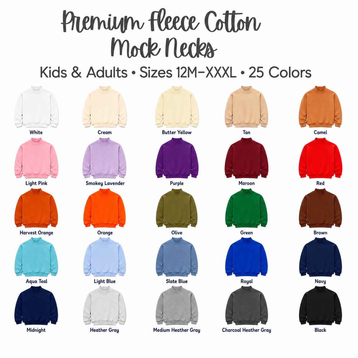 Premium Kids Mock Neck Sweatshirt | PRE-ORDER 6 | 25 Colors