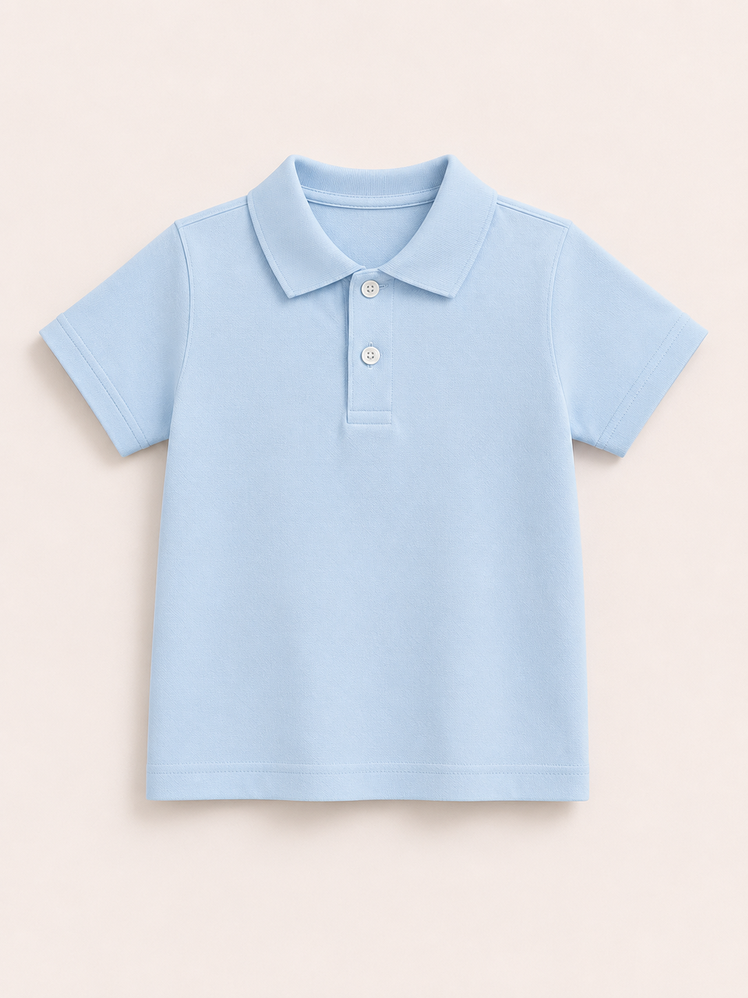 Light Blue Boy's Short Sleeve Polo Shirt, 100% cotton blank, sizes 12M–10 — ARB Blank