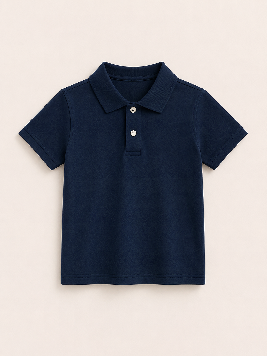 Navy Boy's Short Sleeve Polo Shirt, 100% cotton blank, sizes 12M–10 — ARB Blank