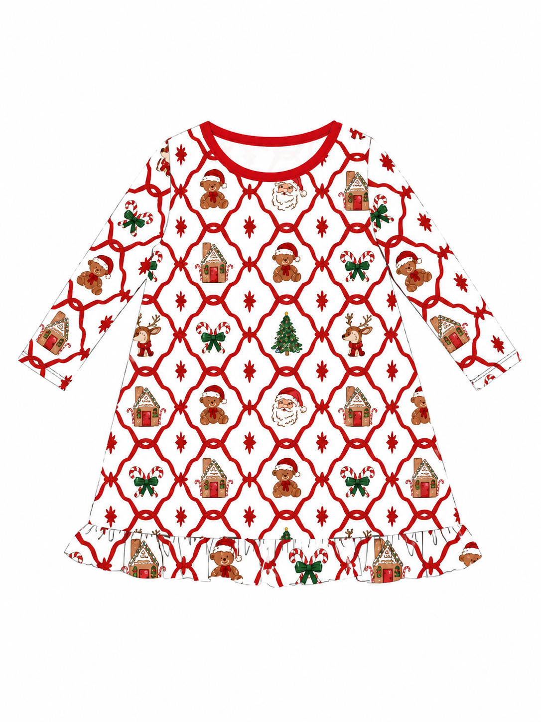 Christmas Girls Lounge Dress – PRE-ORDER | Merry Dot, Jolly Stripes & Yuletide Toile | Sizes 12M–16Y