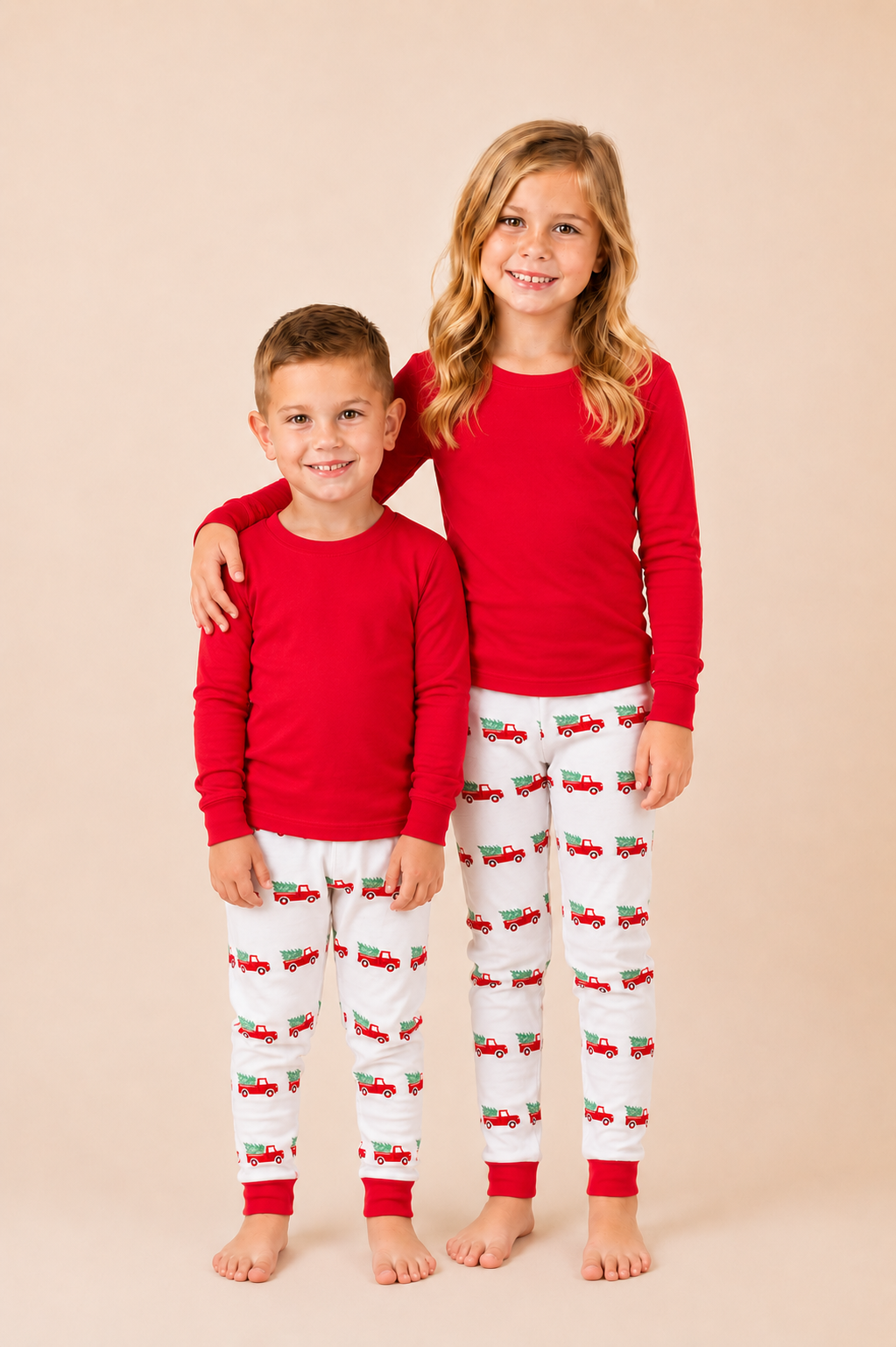 Christmas Youth Pajama Set – 95% Cotton Blend │ 6 Holiday Styles │ 6M–6Y