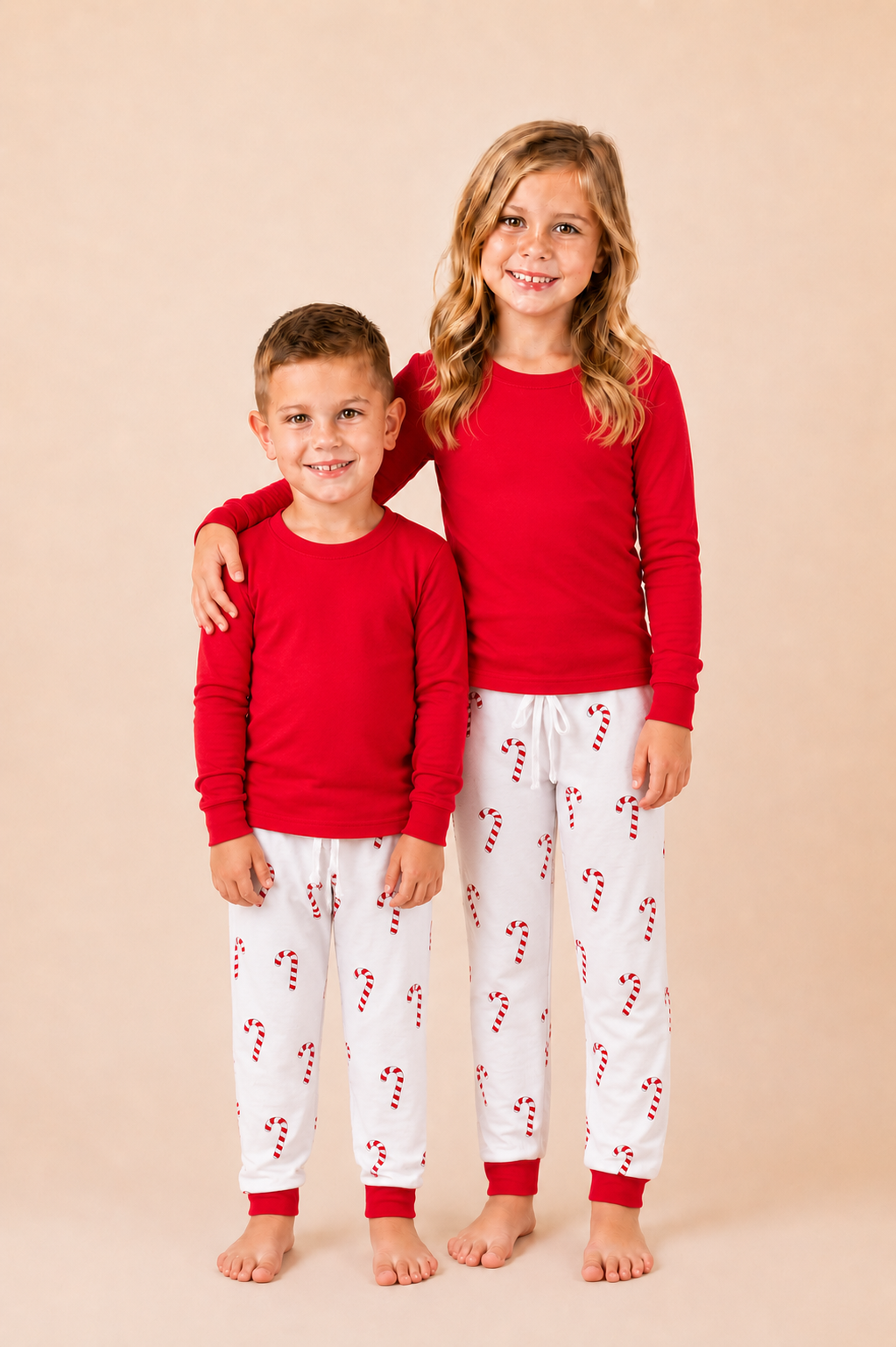 Christmas Youth Pajama Set – 95% Cotton Blend │ 6 Holiday Styles │ 6M–6Y