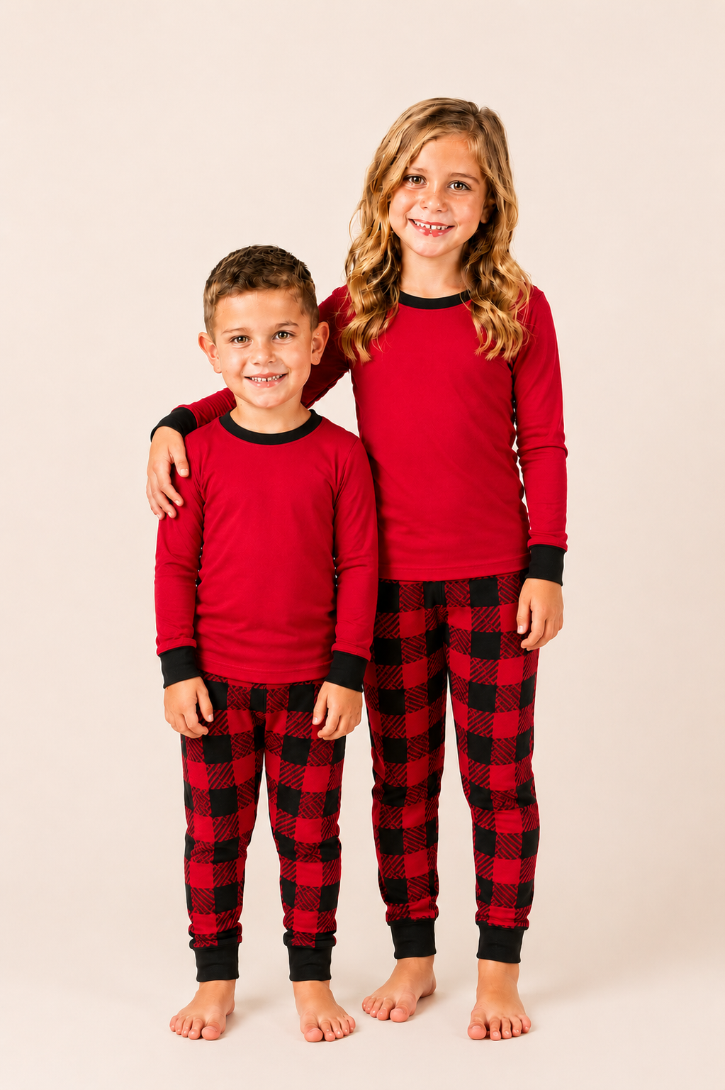 Christmas Youth Pajama Set – 95% Cotton Blend │ 6 Holiday Styles │ 6M–6Y