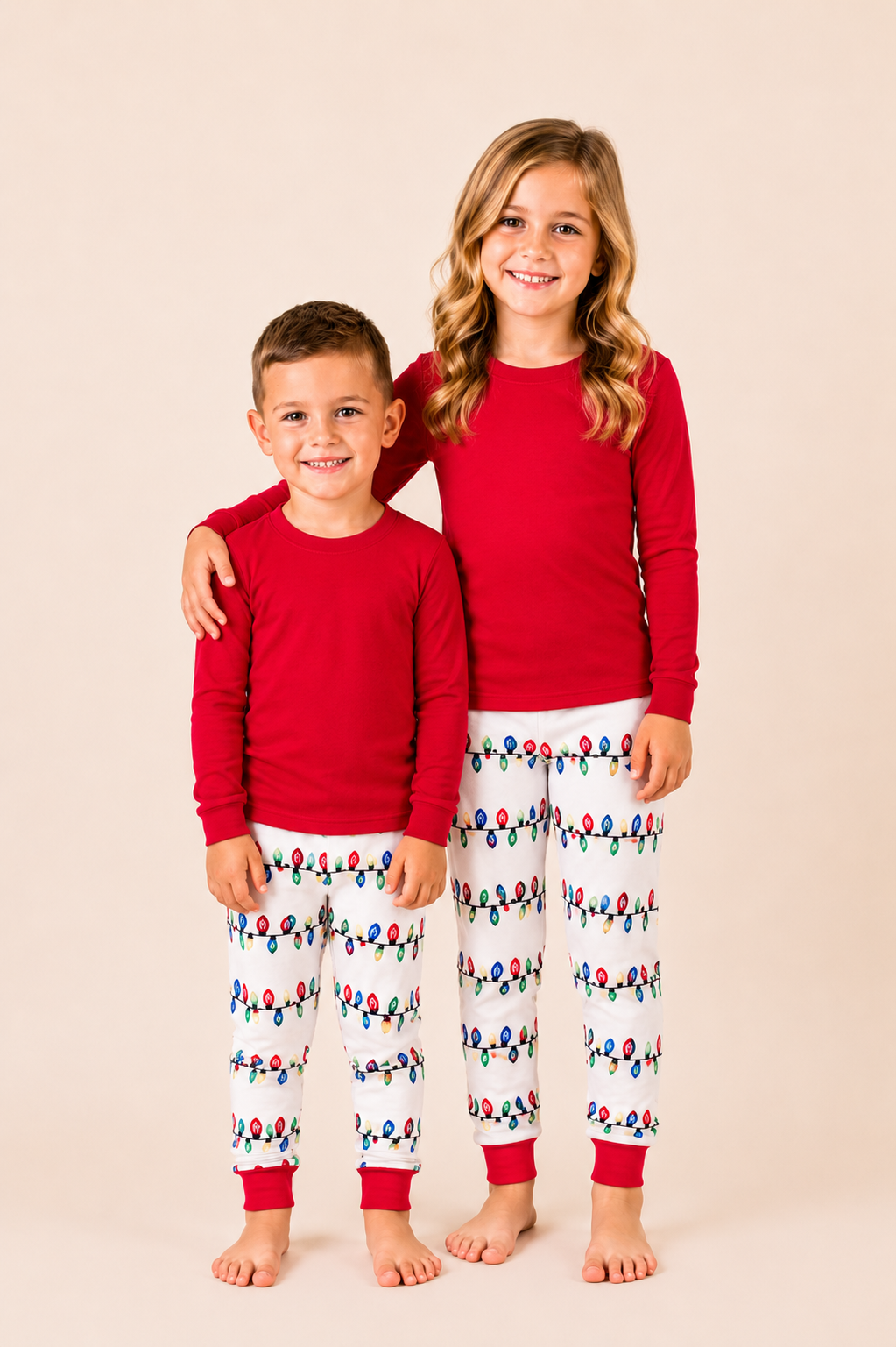 Christmas Youth Pajama Set – 95% Cotton Blend │ 6 Holiday Styles │ 6M–6Y