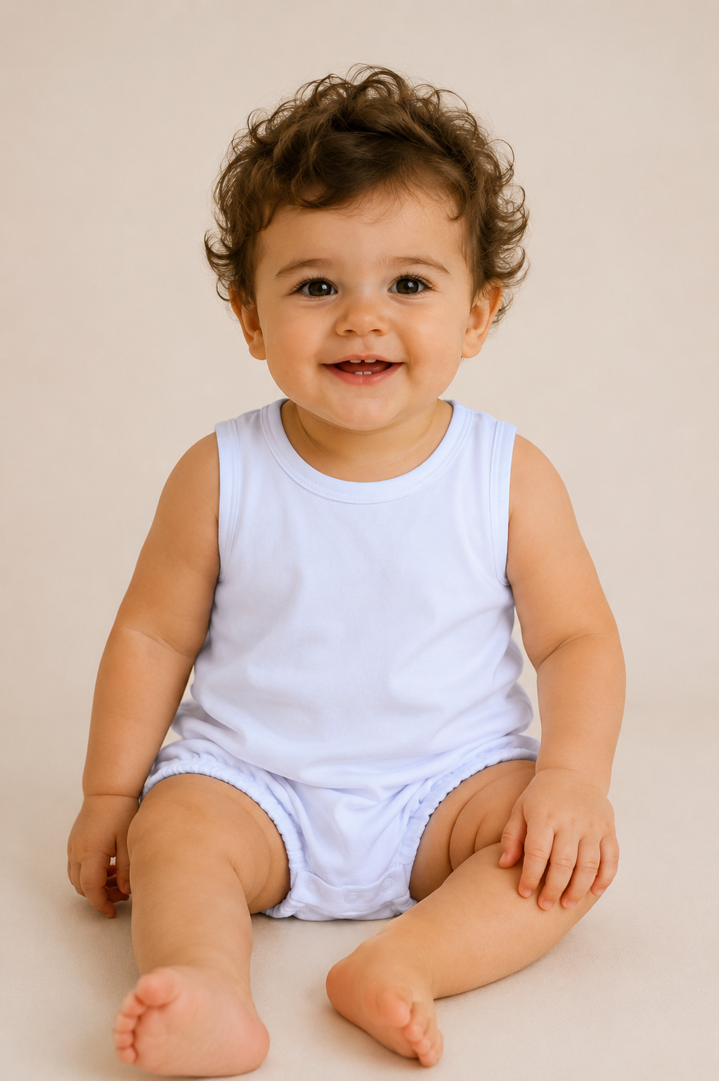 White Unisex Baby Bubble 100% combed Cotton