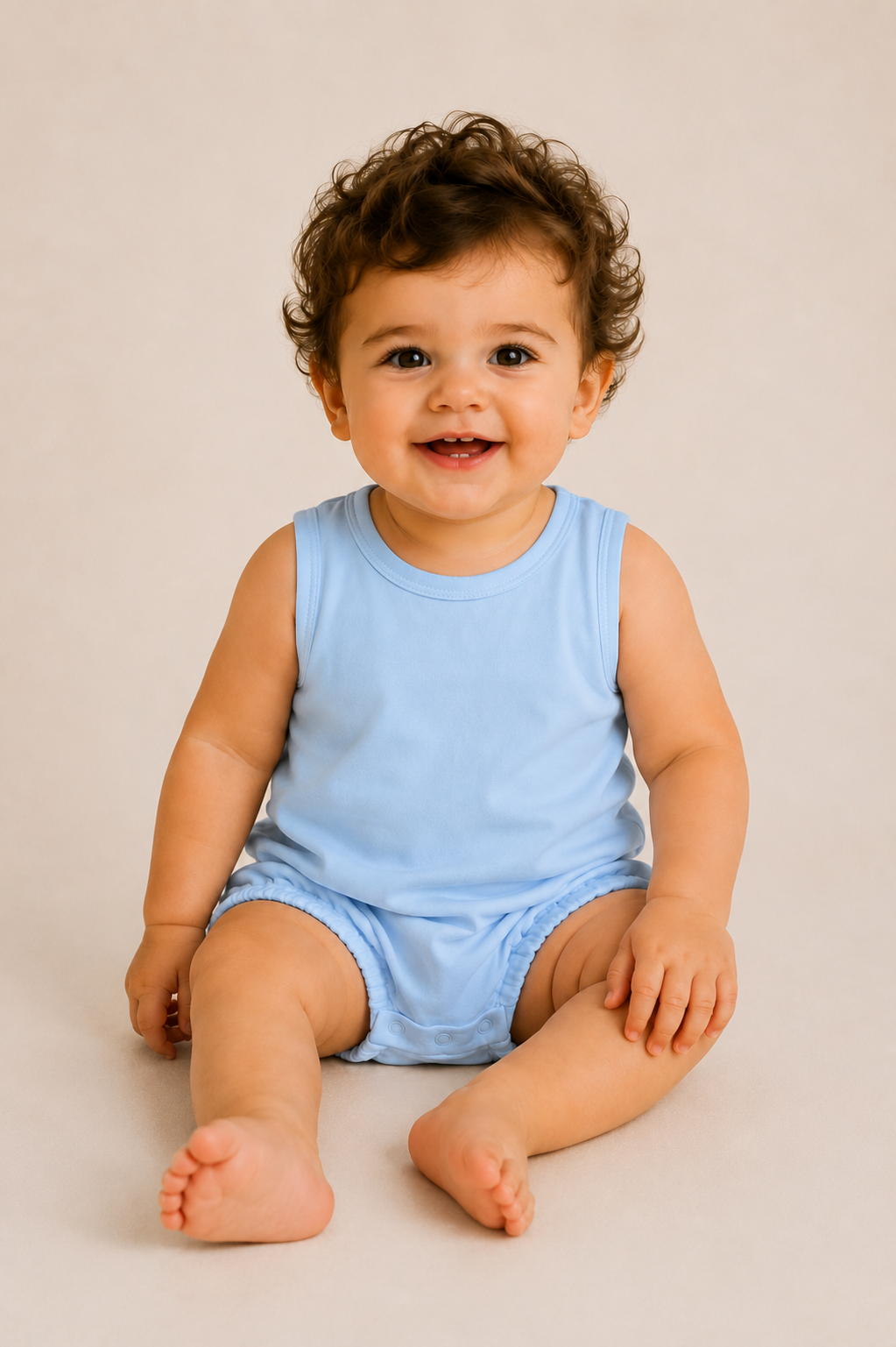 Light Blue Unisex Baby Bubble 100% combed Cotton