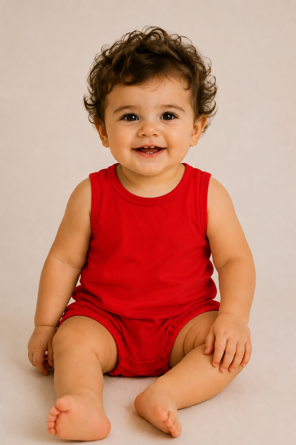 red Unisex Baby Bubble 100% combed Cotton