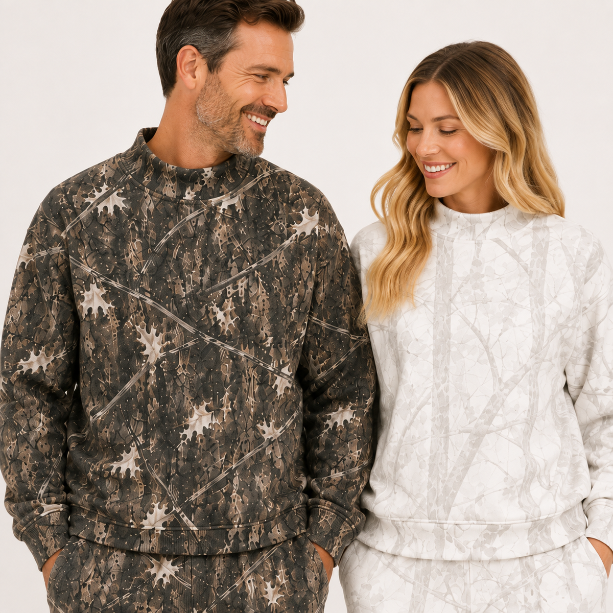 Woodland Camo / White Camo / Adult Mock Neck Sweatshirt | PREORDER 6