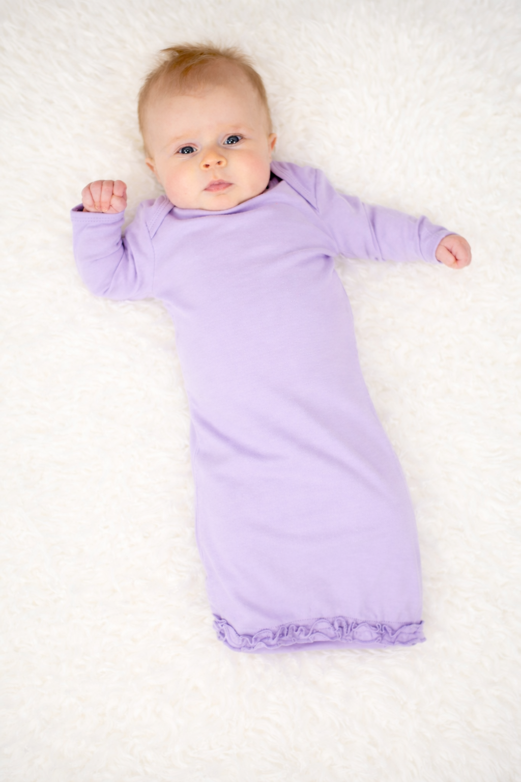 Ruffle Long Sleeve Baby Gown