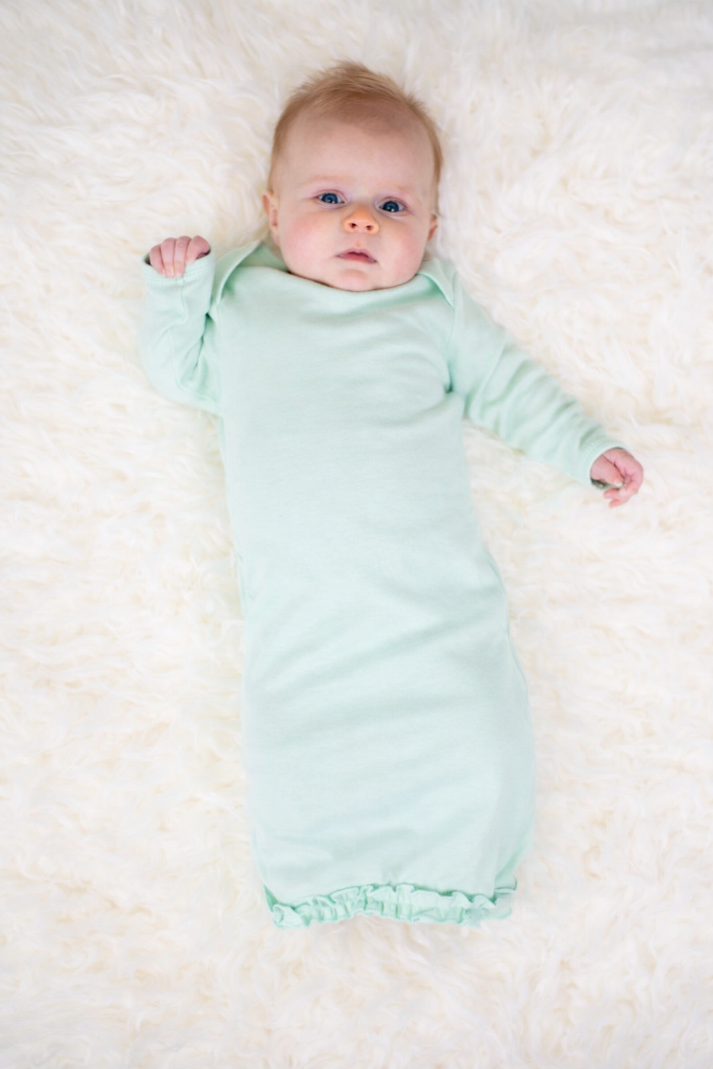 Ruffle Long Sleeve Baby Gown