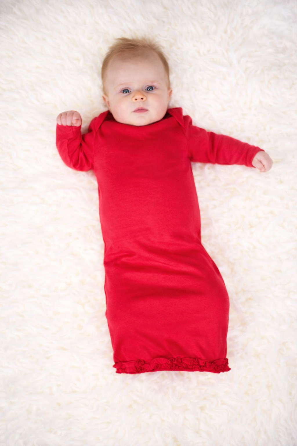 Ruffle Long Sleeve Baby Gown