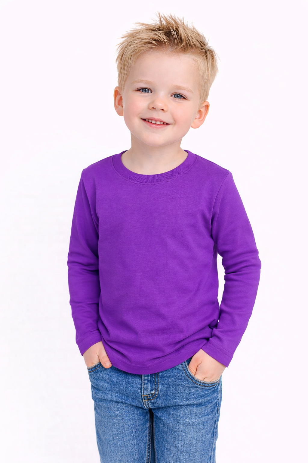 Boy's long sleeve shirt blank — 100% cotton boutique blank for embroidery and HTV — ARB Blanks